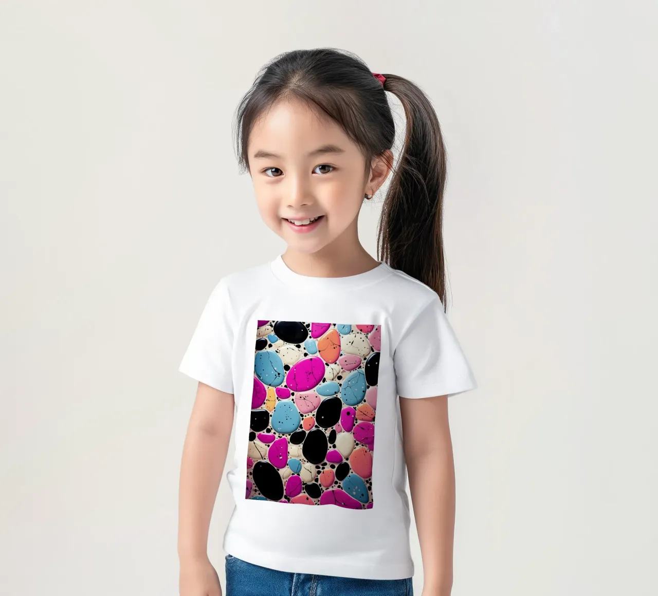 Terrazzo patern art kids t-shirt by Justyna Jaszke JBJart