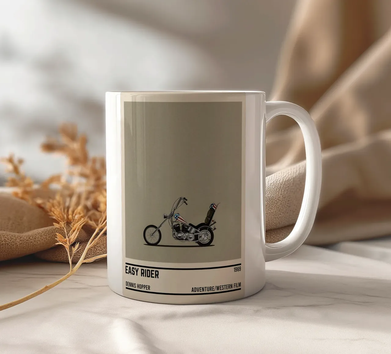 Easy Rider motorcycle ceramic mug by TheArtstudio