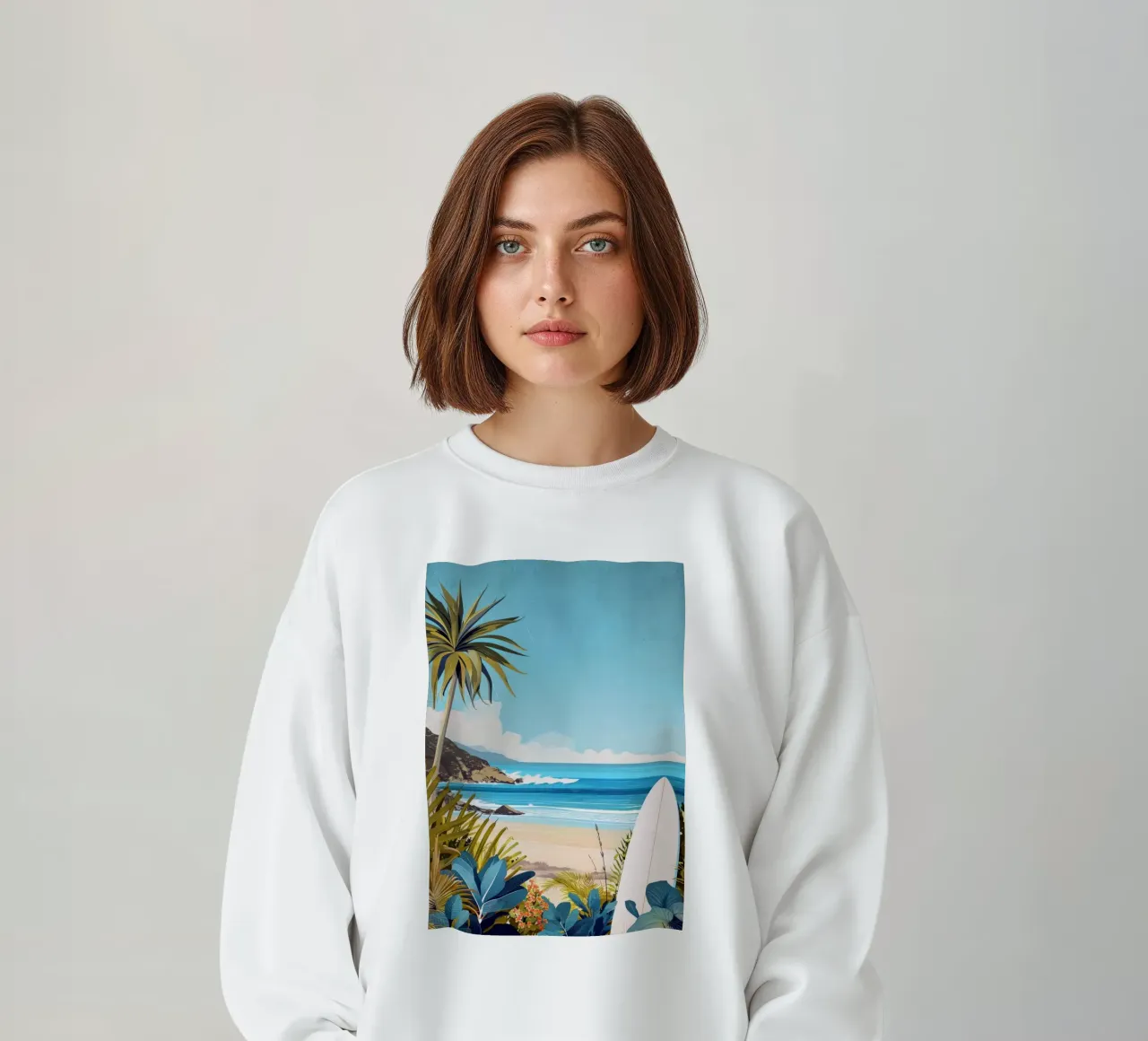 Tempo di surf sull'isola tropicale felpa da Justyna Jaszke JBJart