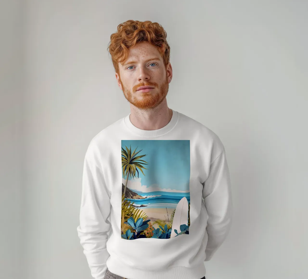 Tempo di surf sull'isola tropicale felpa da Justyna Jaszke JBJart