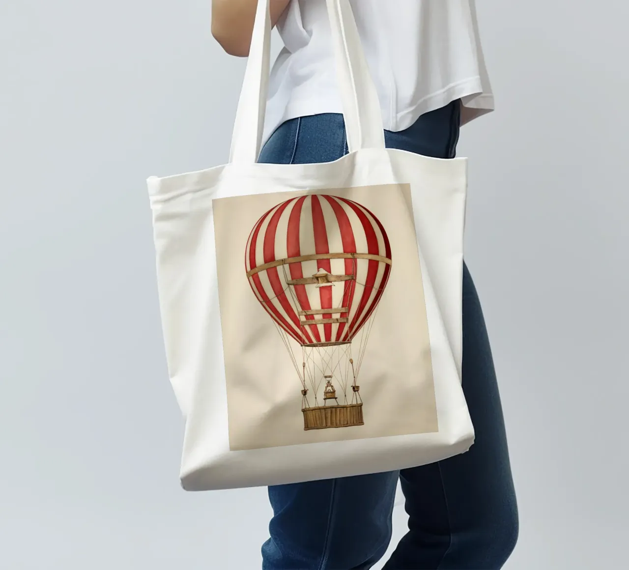 Vintage Hot air balloon tote bag by IamHomeStudio
