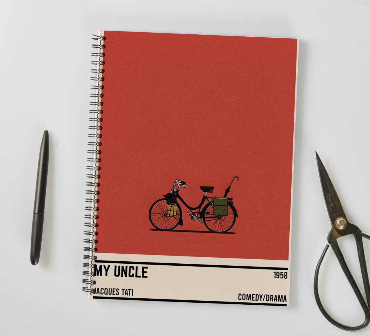 Mon Oncle bike movie spiral notebook by TheArtstudio