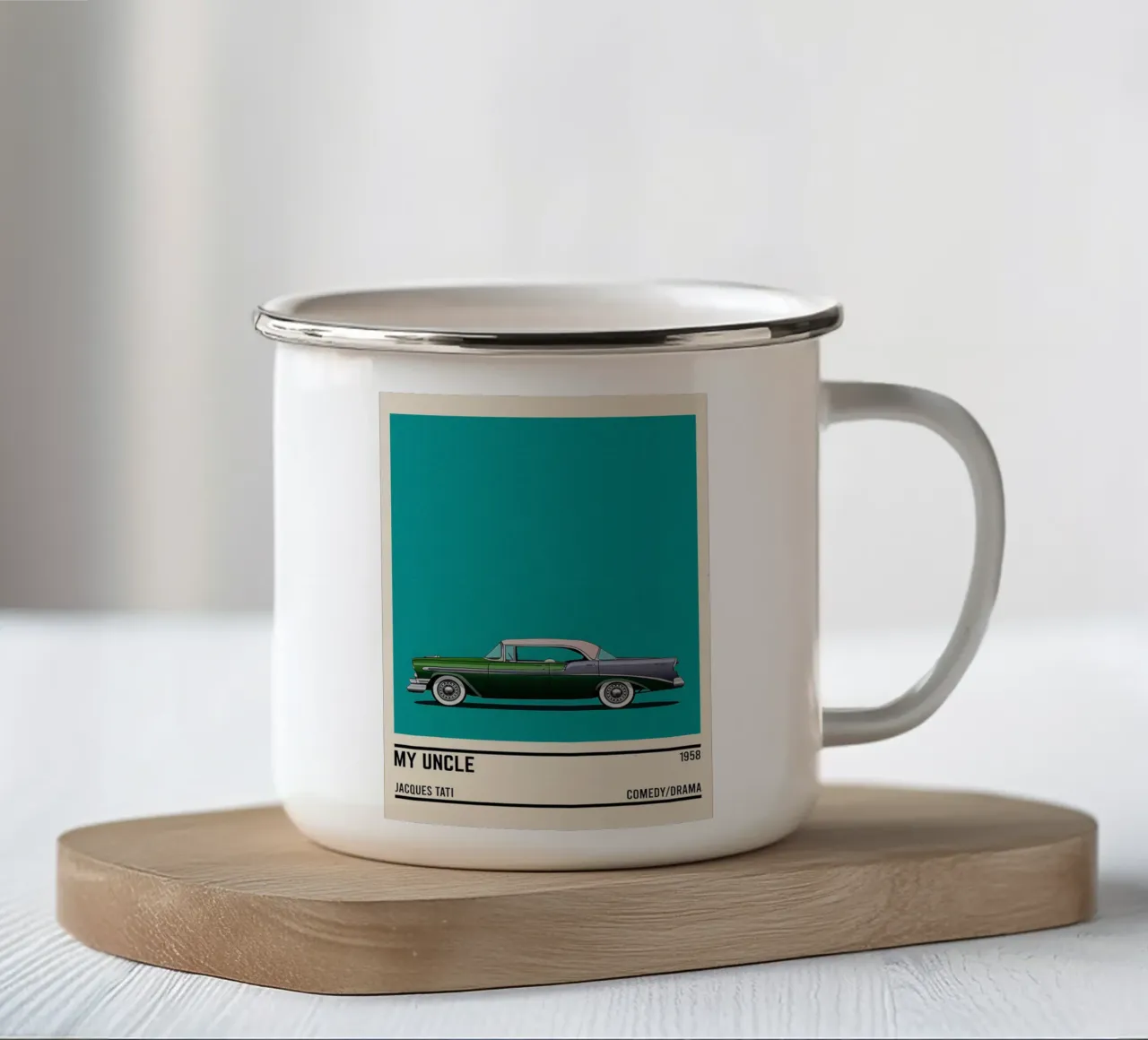 Mon Oncle car movie tazza in smalto da TheArtstudio