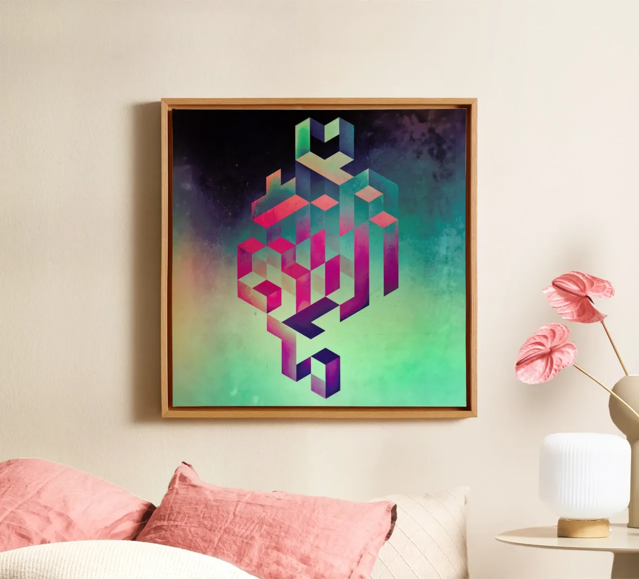 Isyhyrtt dyymynddspyyre canvas with Floater frame by Spires