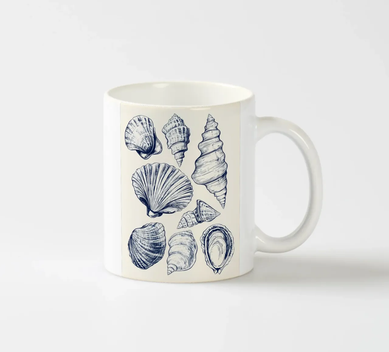 Muscheln Keramik Tasse von Olga Wildrose