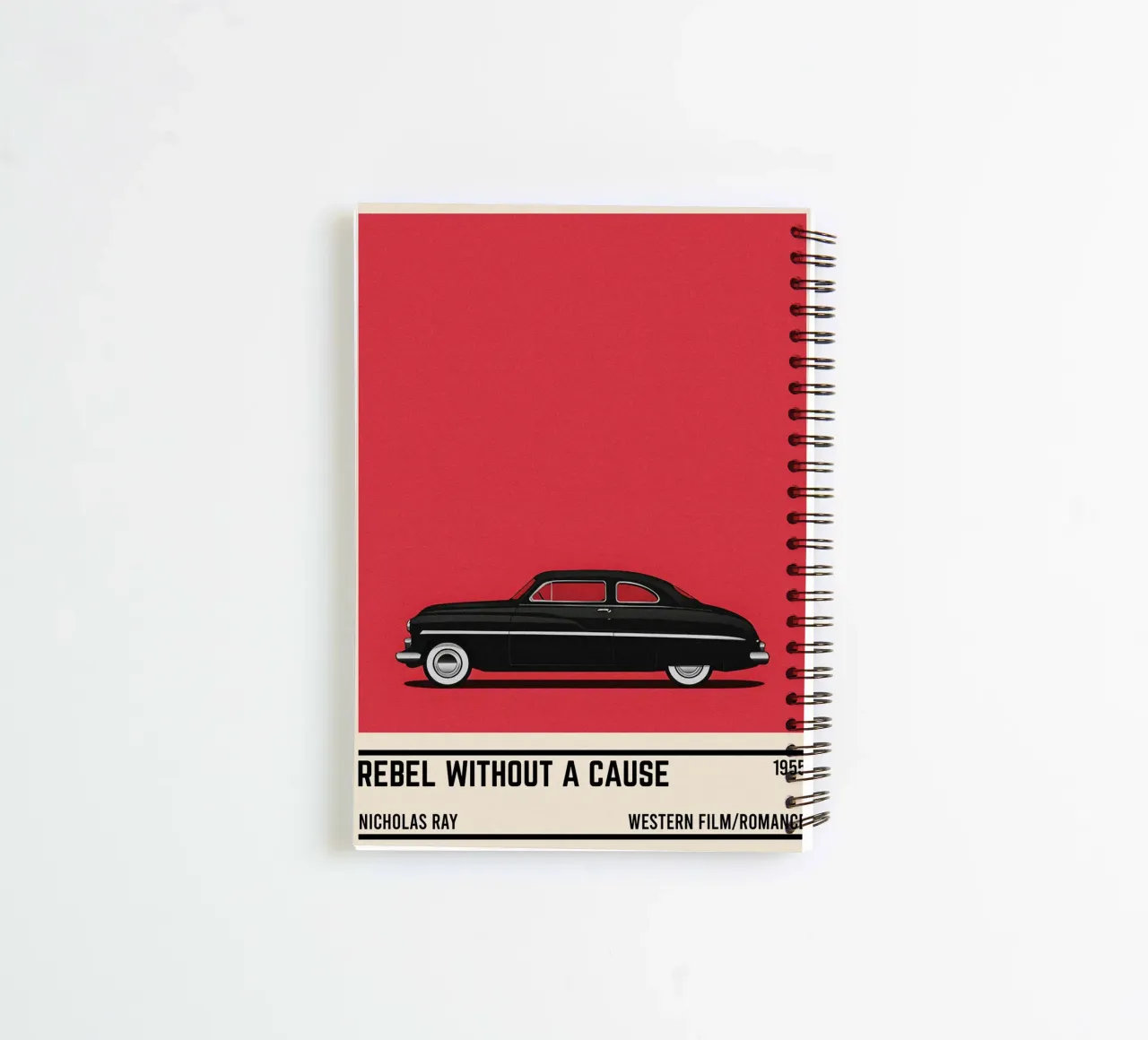 Rebel Without a Cause car movie spiral notebook by TheArtstudio