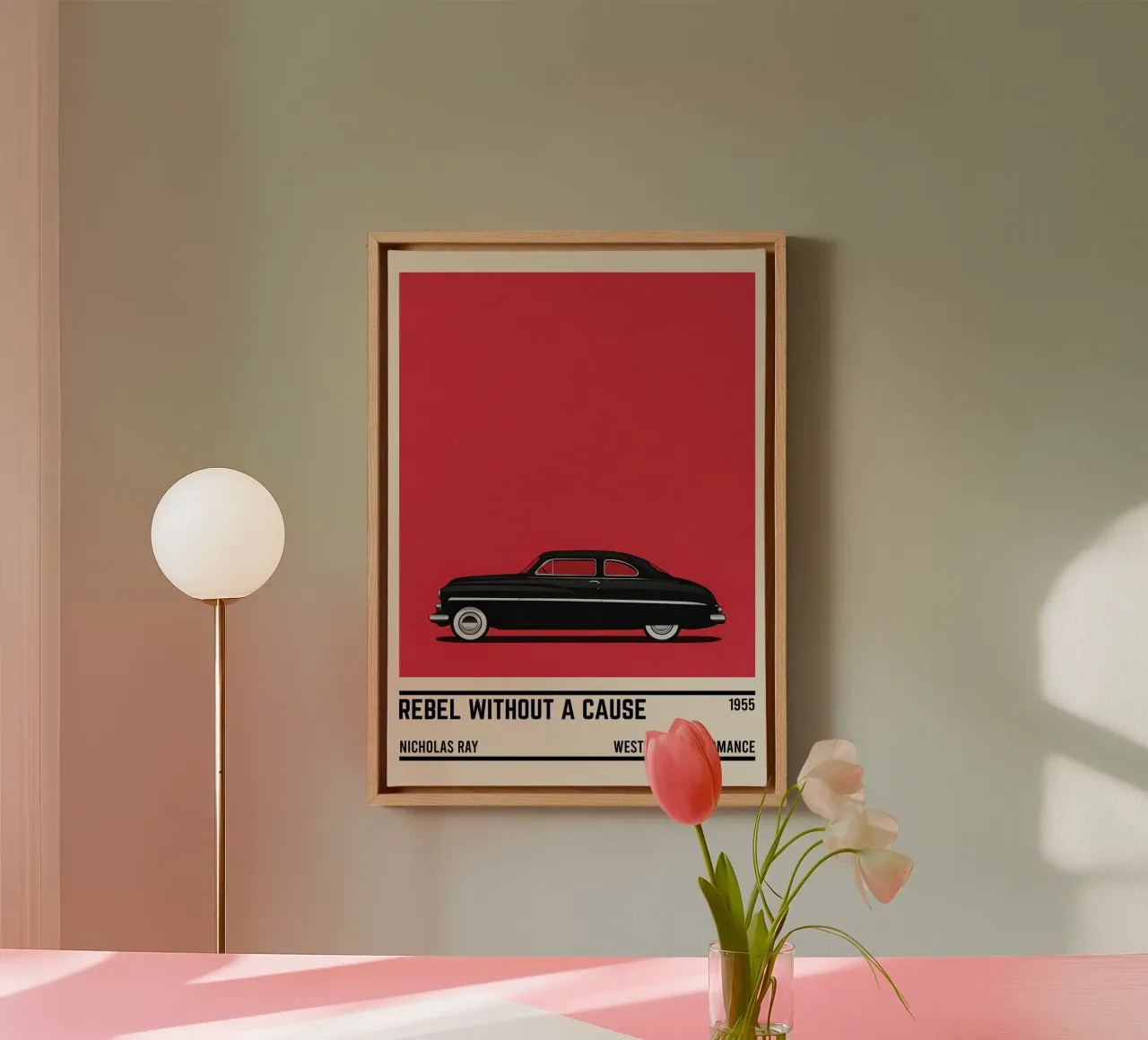 Rebel Without a Cause car movie tela con Cornice a cassetta da TheArtstudio
