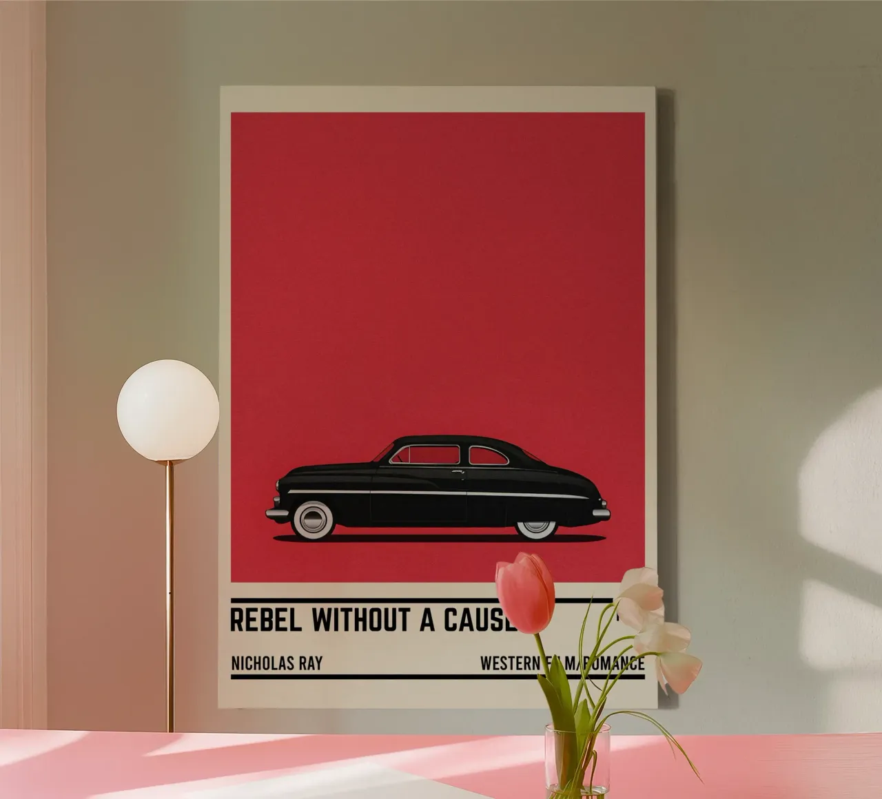 Rebel Without a Cause car movie tela con Cornice a cassetta da TheArtstudio