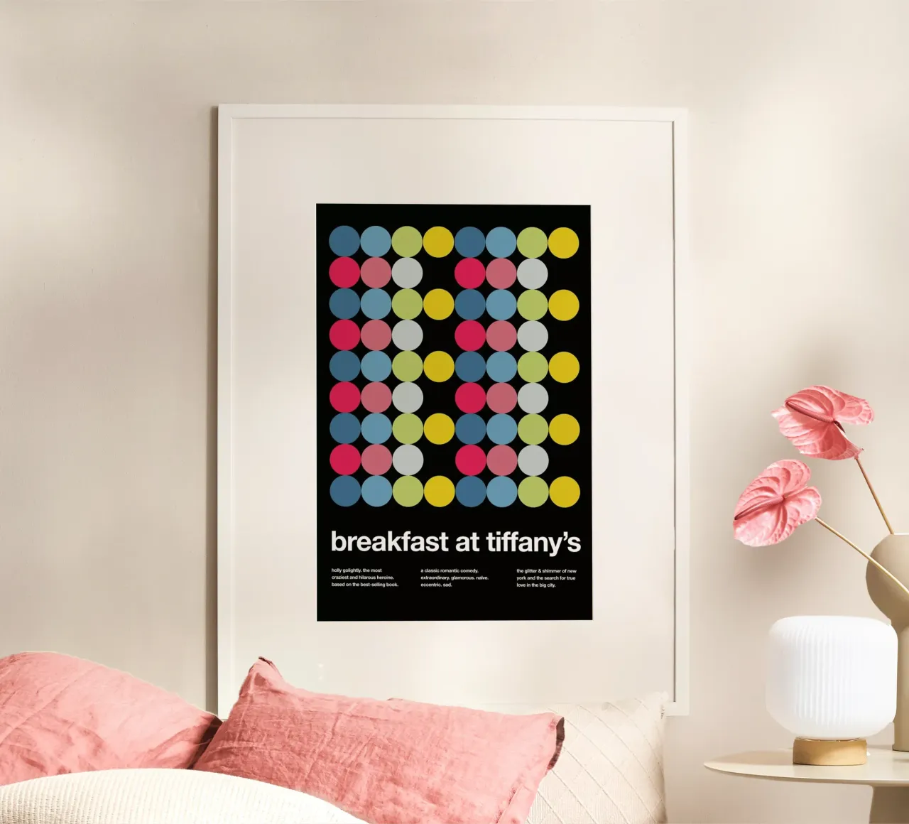 Breakfast at Tiffanys poster con telaio in plastica da Stephan Kochs