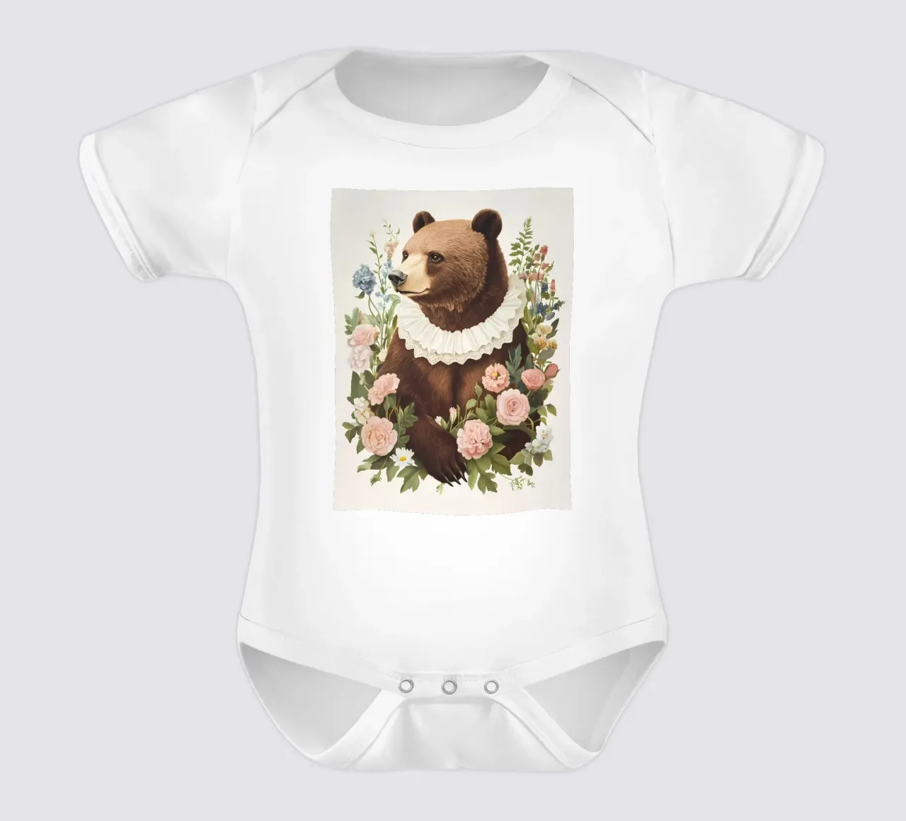 Ritratto di orso vintage body neonato maniche corte da IamHomeStudio