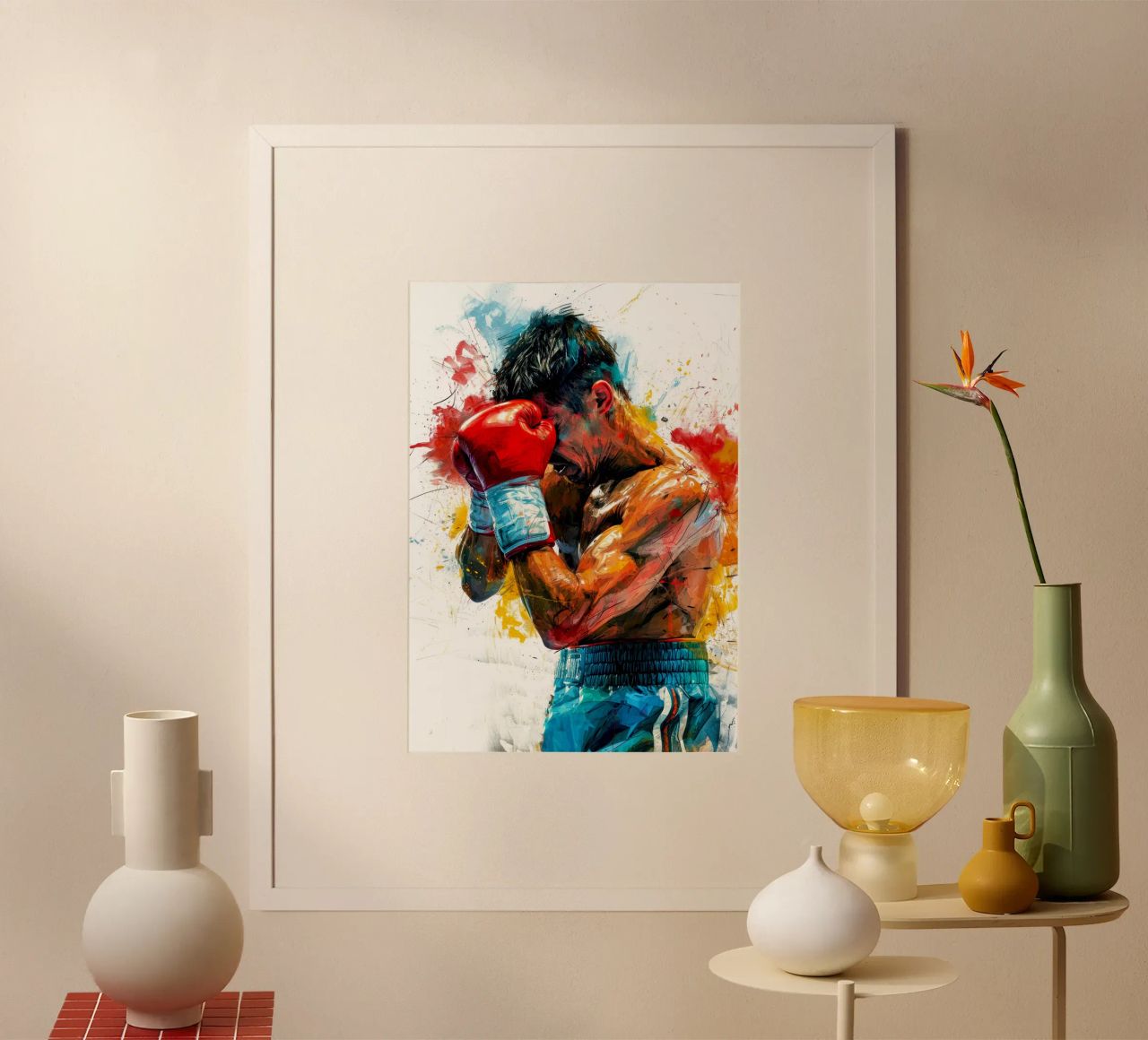 Boxer sport art poster by Justyna Jaszke JBJart