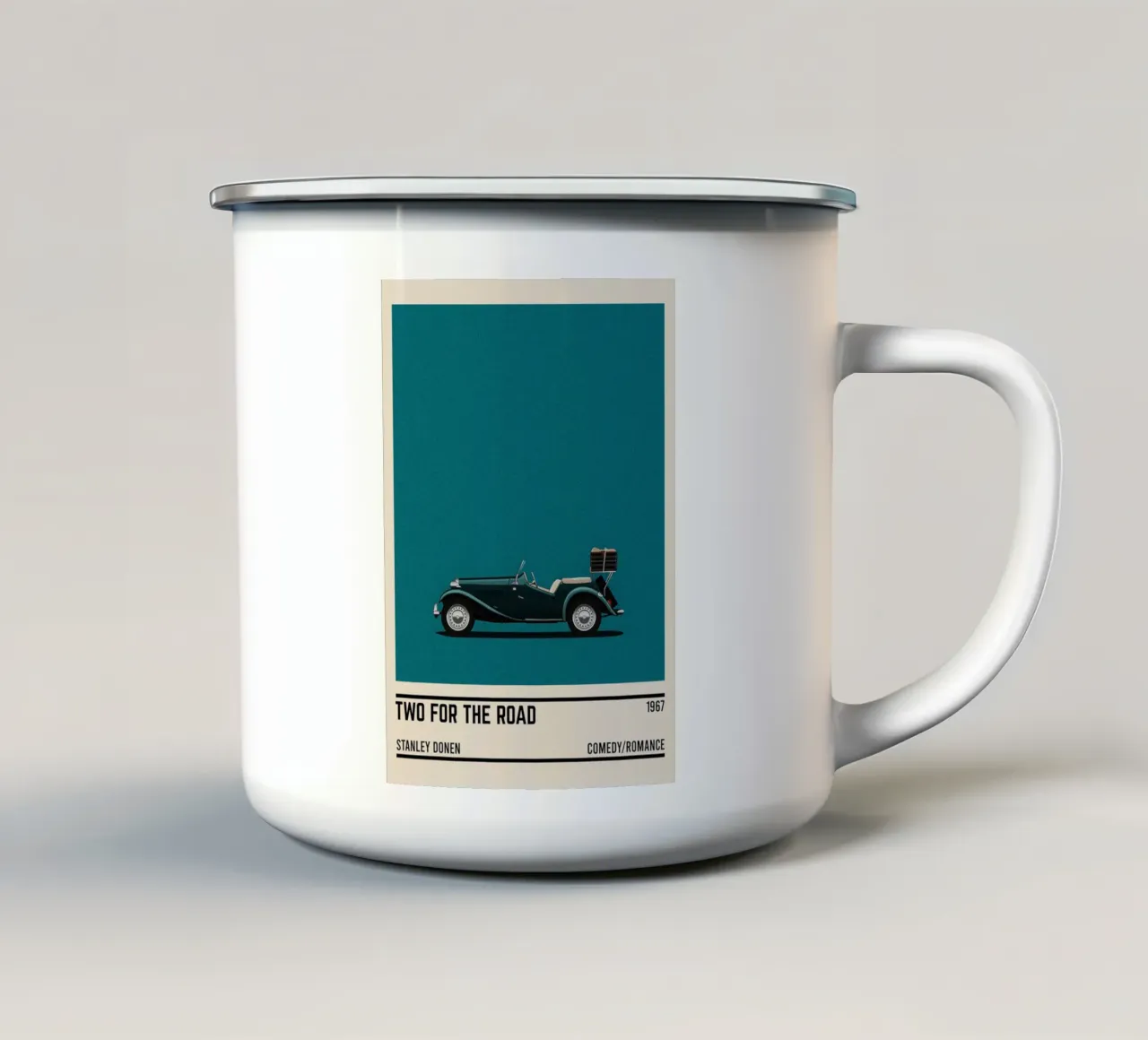 Two for the road car movie tazza in smalto da TheArtstudio
