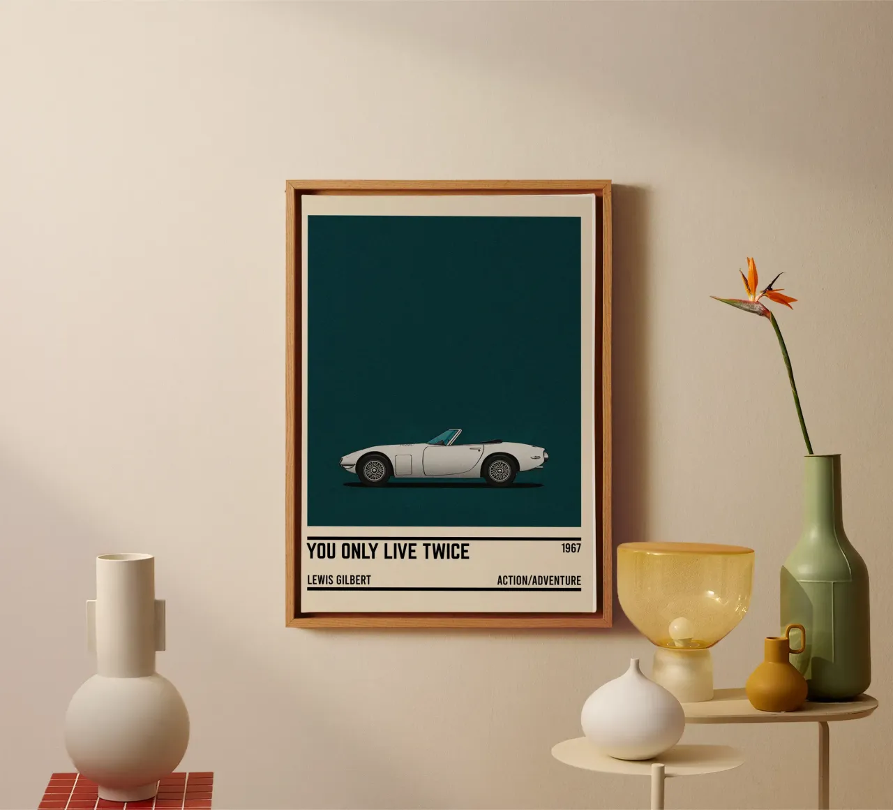 You Only Live Twice movie car tela con Cornice a cassetta da TheArtstudio
