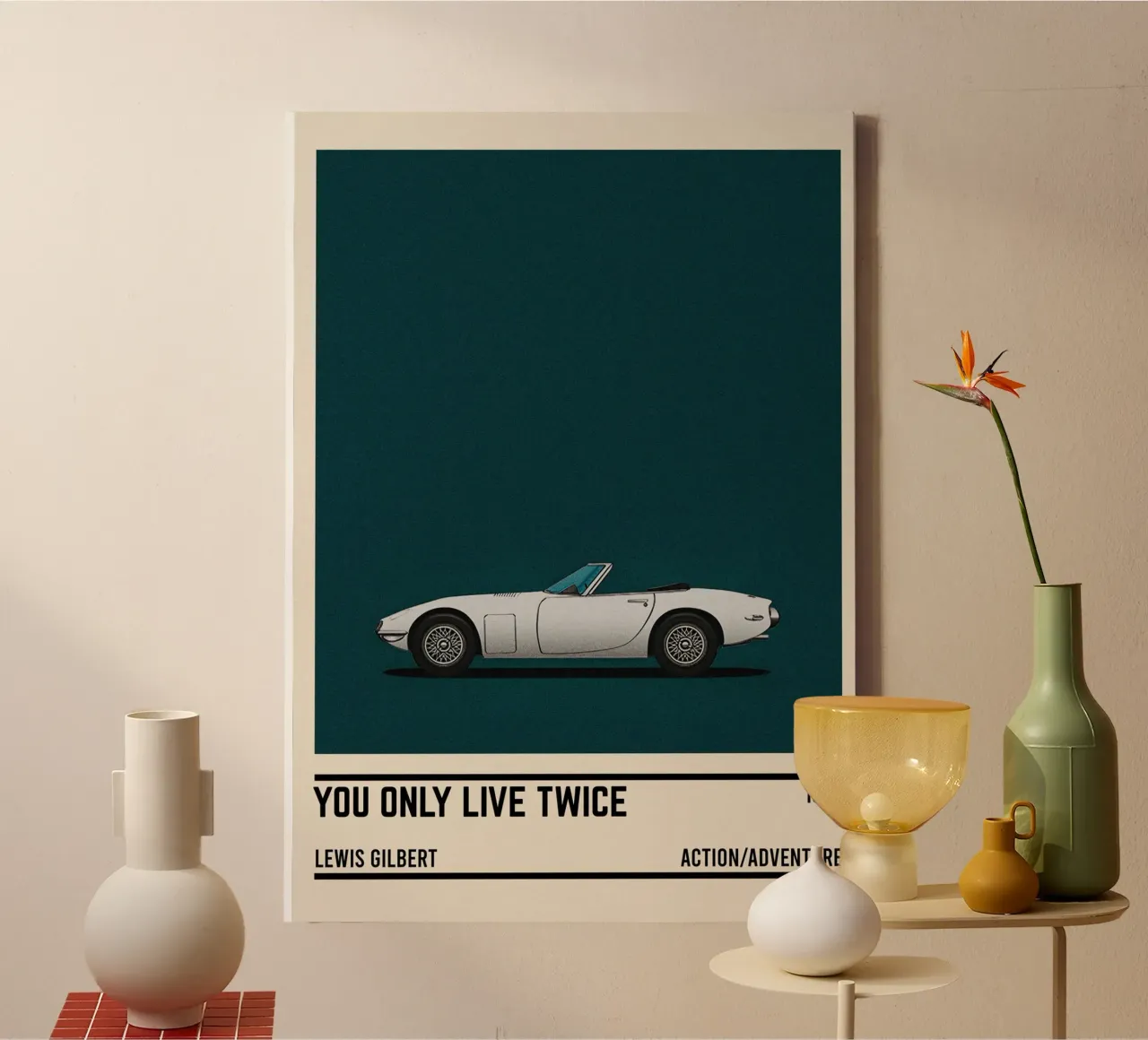 You Only Live Twice movie car tela con Cornice a cassetta da TheArtstudio