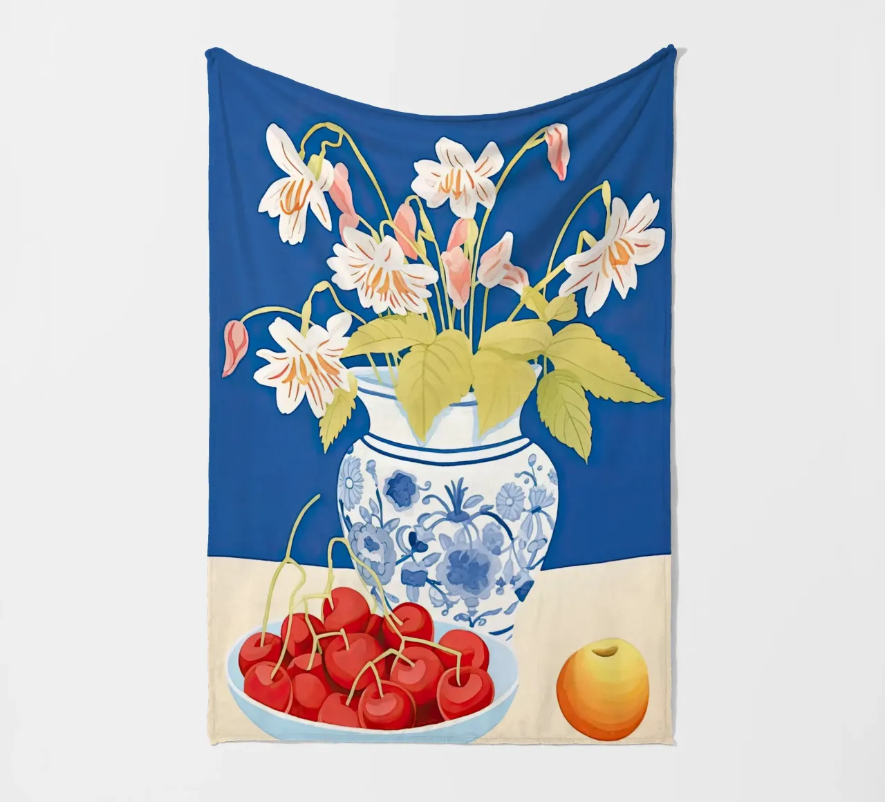 Ciliegie e fiori coperta in pile da DaarbyN
