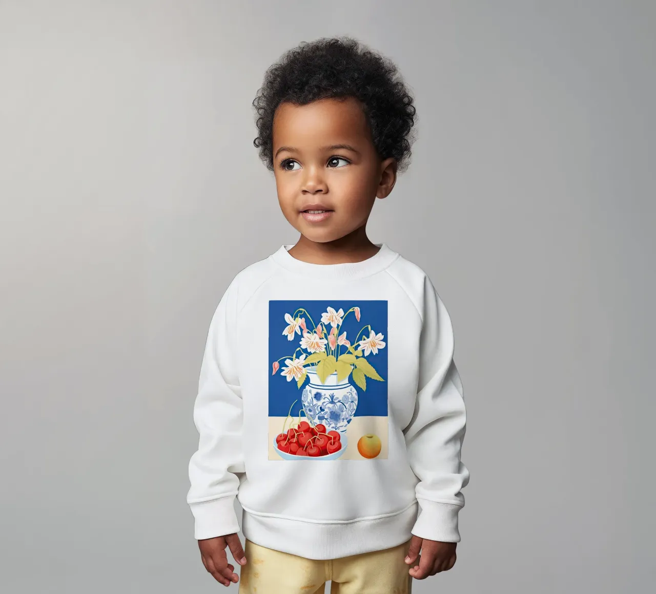 Ciliegie e fiori felpa neonato da DaarbyN