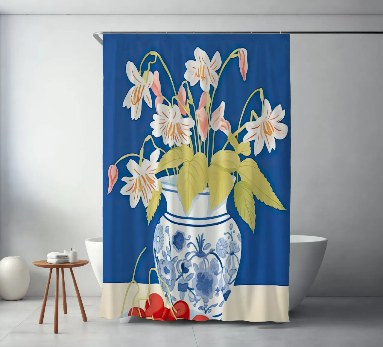 Ciliegie e fiori tenda da doccia da DaarbyN