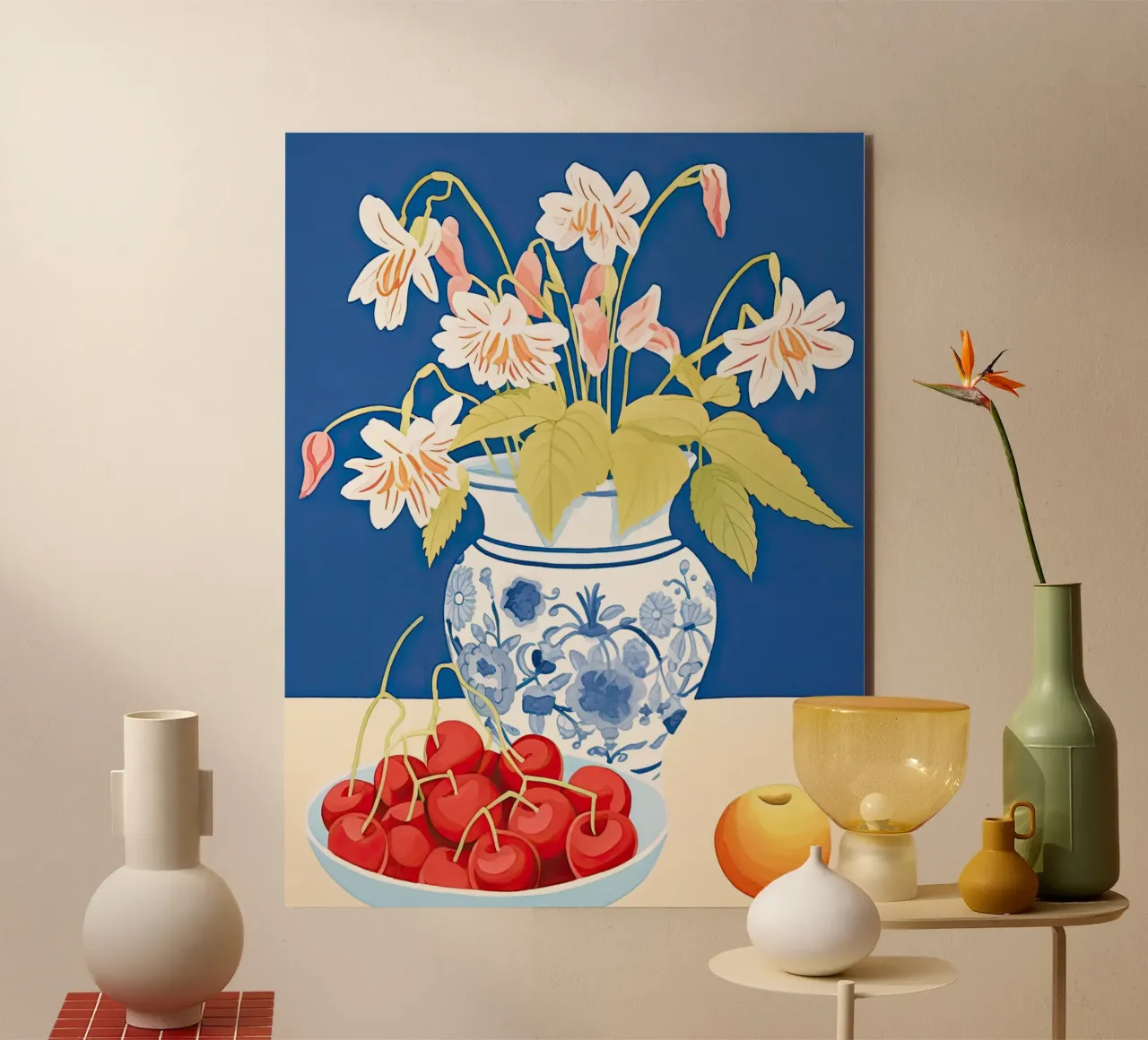 Ciliegie e fiori alluminio dibond da DaarbyN