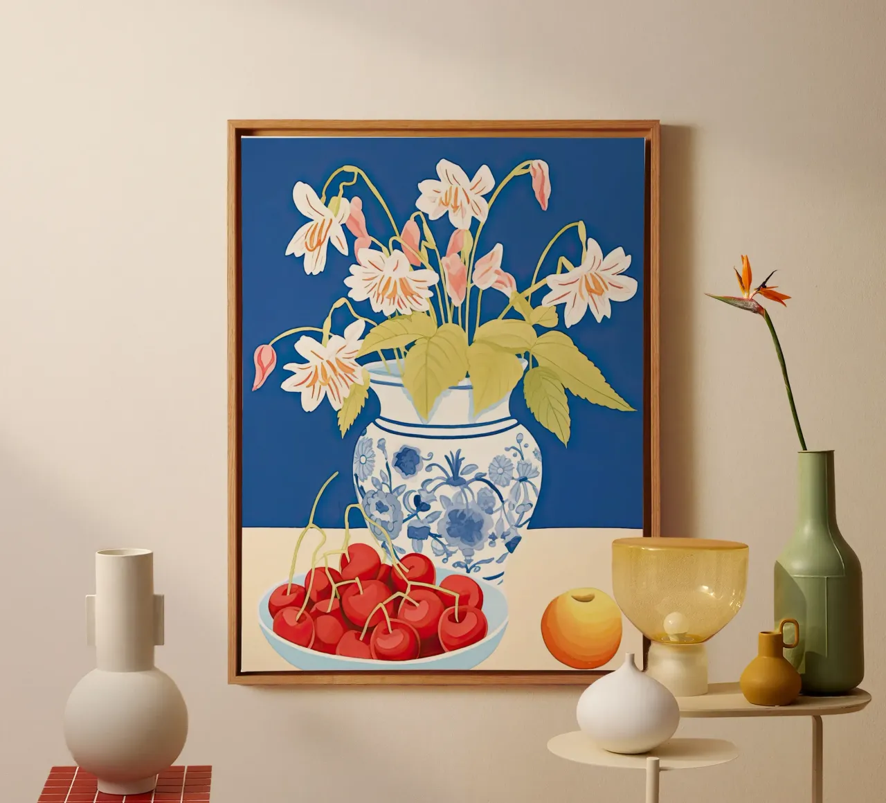 Ciliegie e fiori tela da DaarbyN