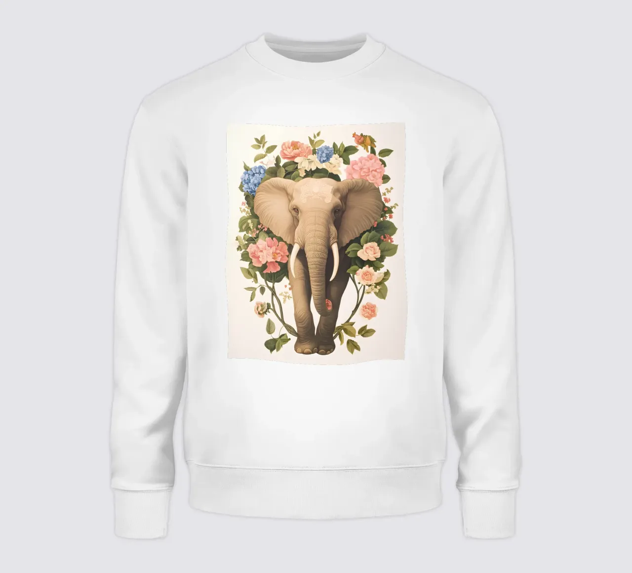 Elefante con fiori felpa da IamHomeStudio