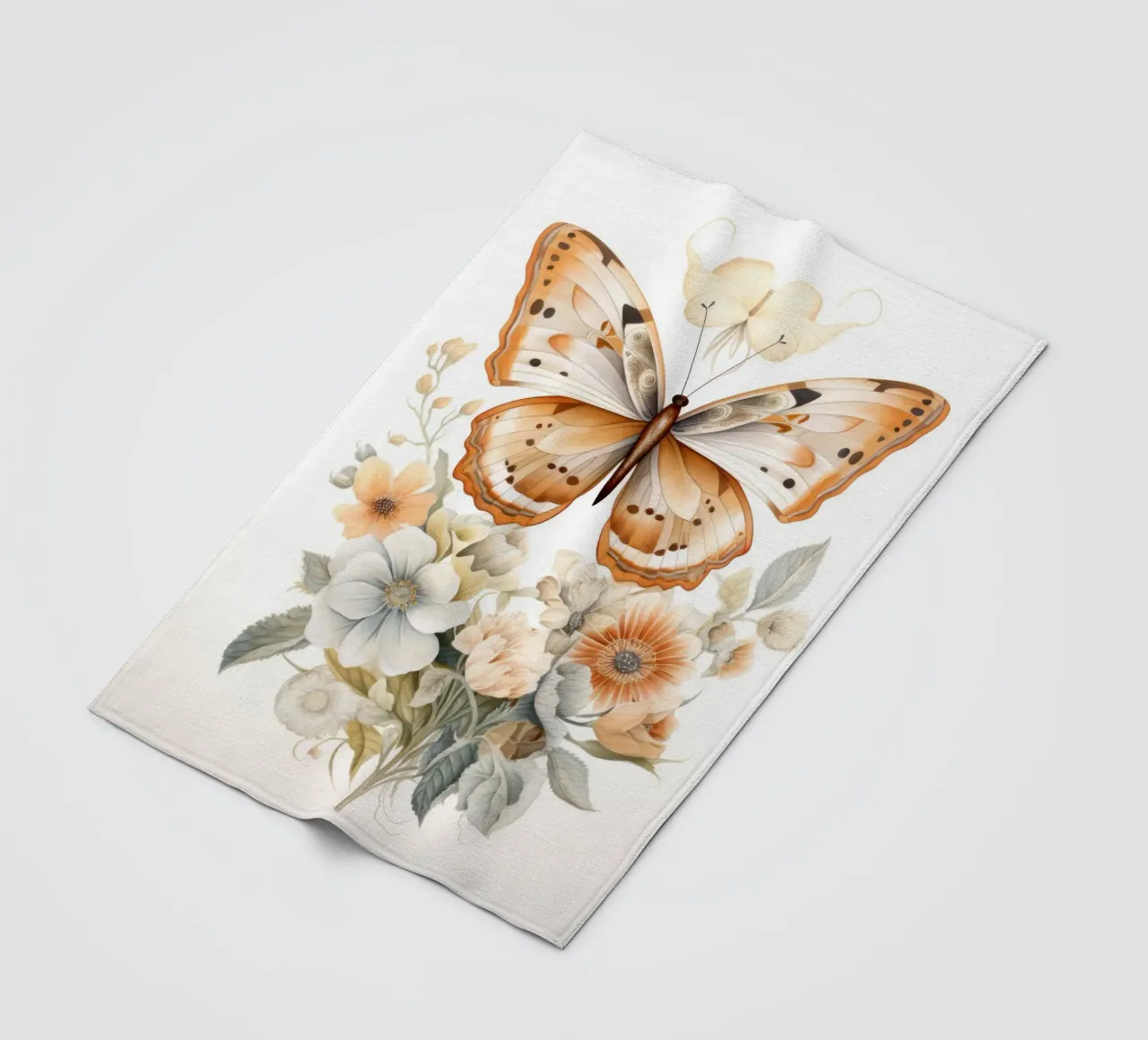 Butterfly with flowers coperta in pile da IamHomeStudio