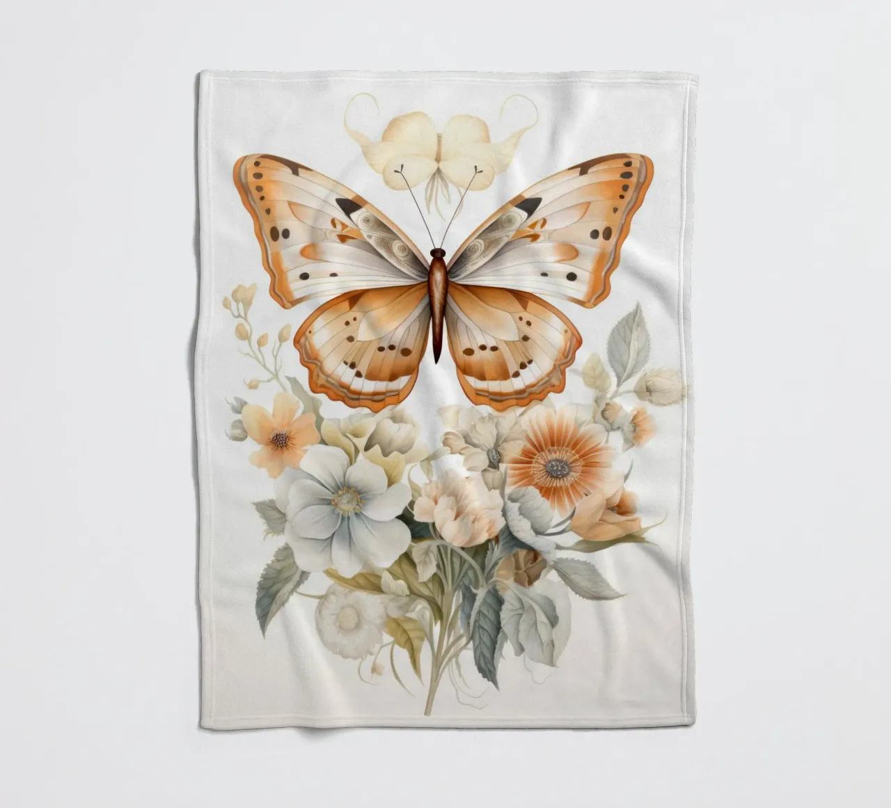 Butterfly with flowers coperta in pile da IamHomeStudio