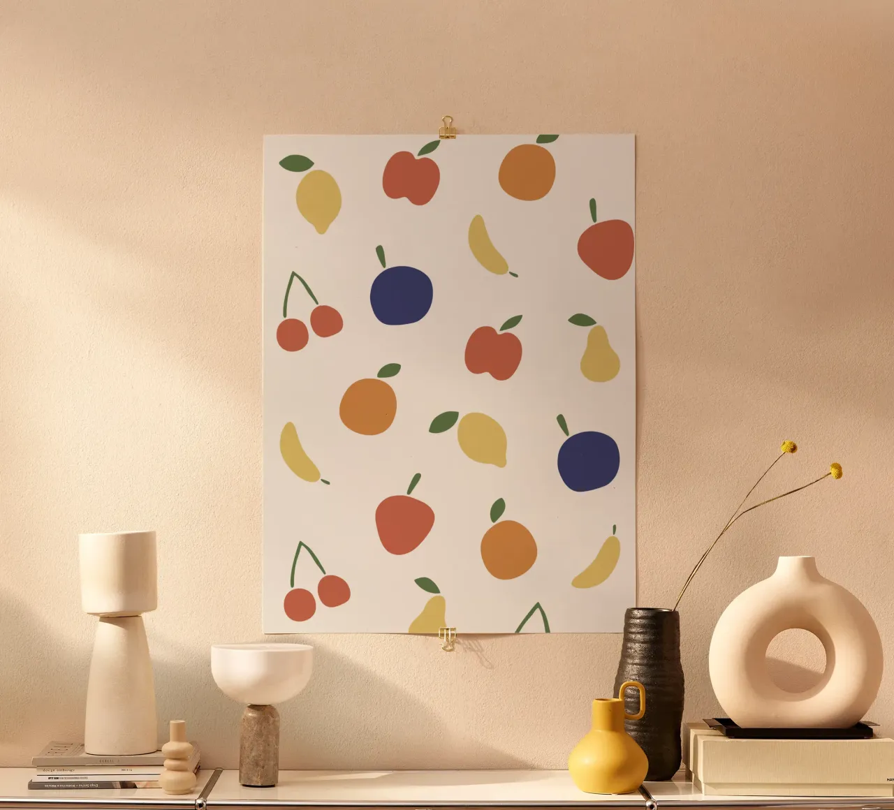 Fruits poster with plastic frame by we line studio - design