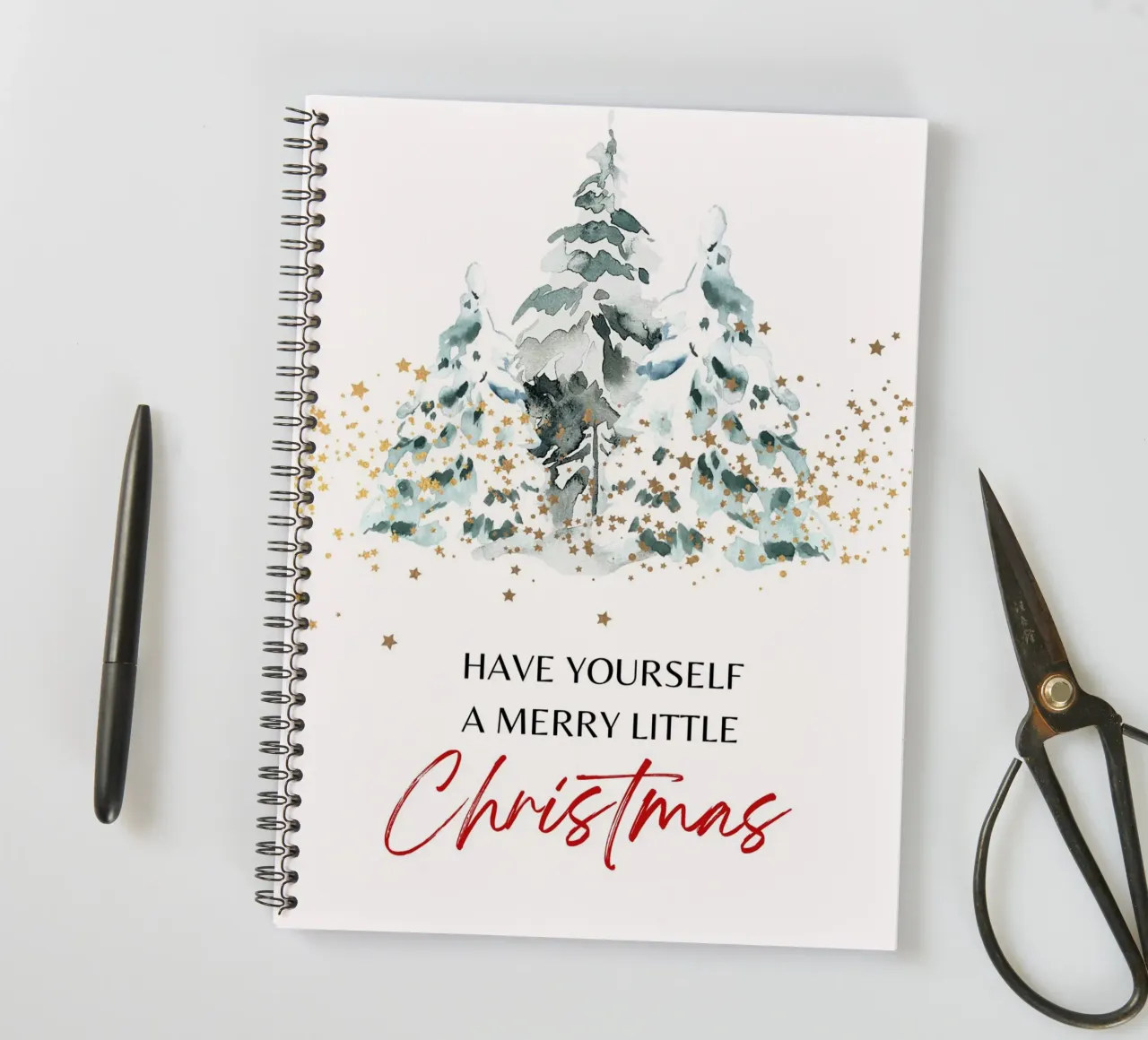 Have Yourself a Merry Little Christmas spiral notebook by IamHomeStudio