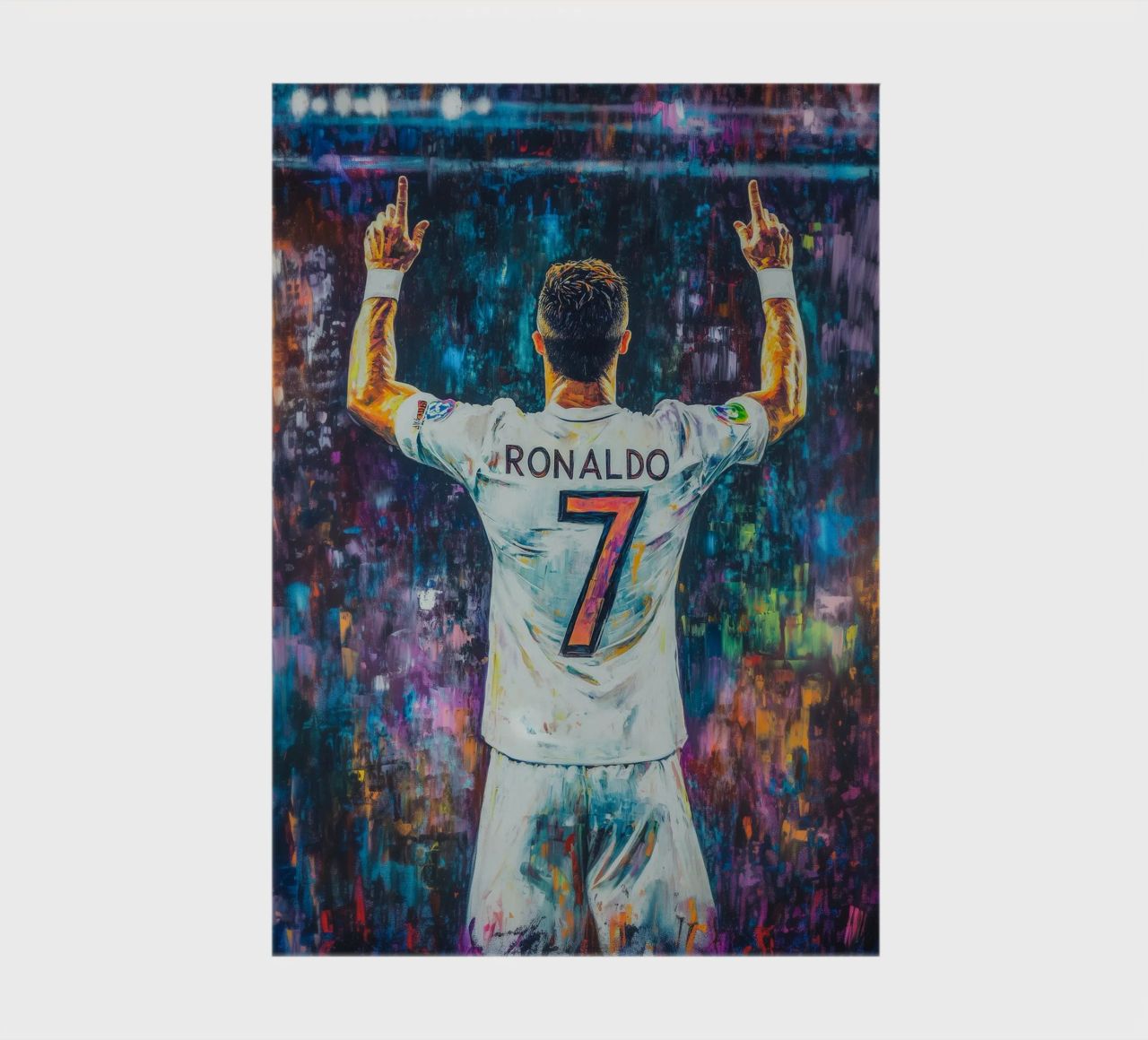 Pop art Ronaldo in the stadium notebook by Carinaprint