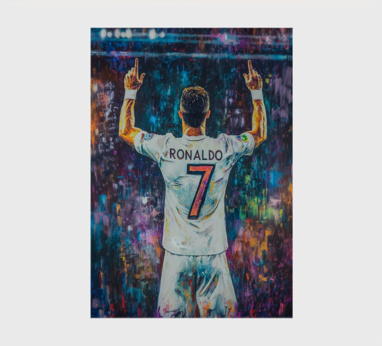 Pop art Ronaldo in the stadium notebook by Carinaprint