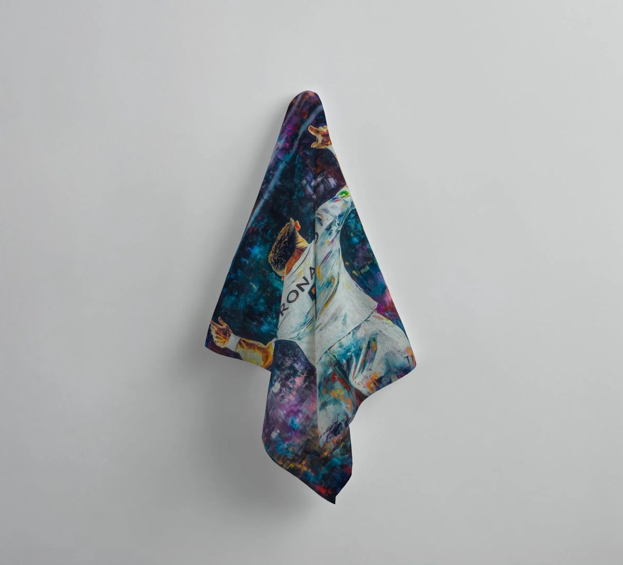 Pop art Ronaldo in the stadium towel by Carinaprint