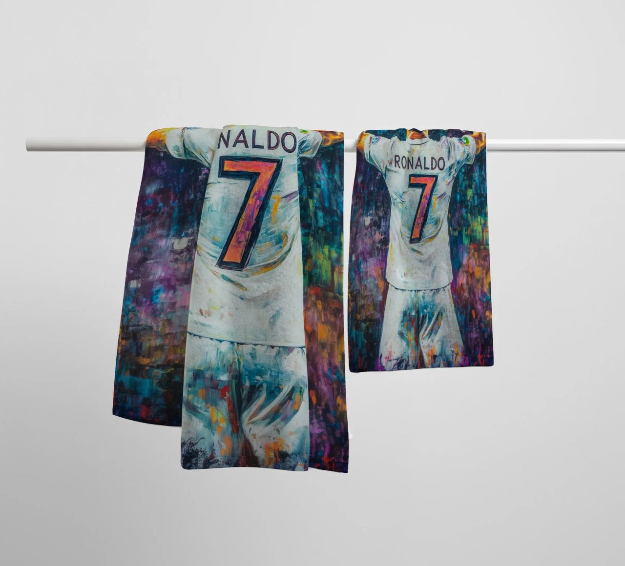 Pop art Ronaldo in the stadium towel by Carinaprint