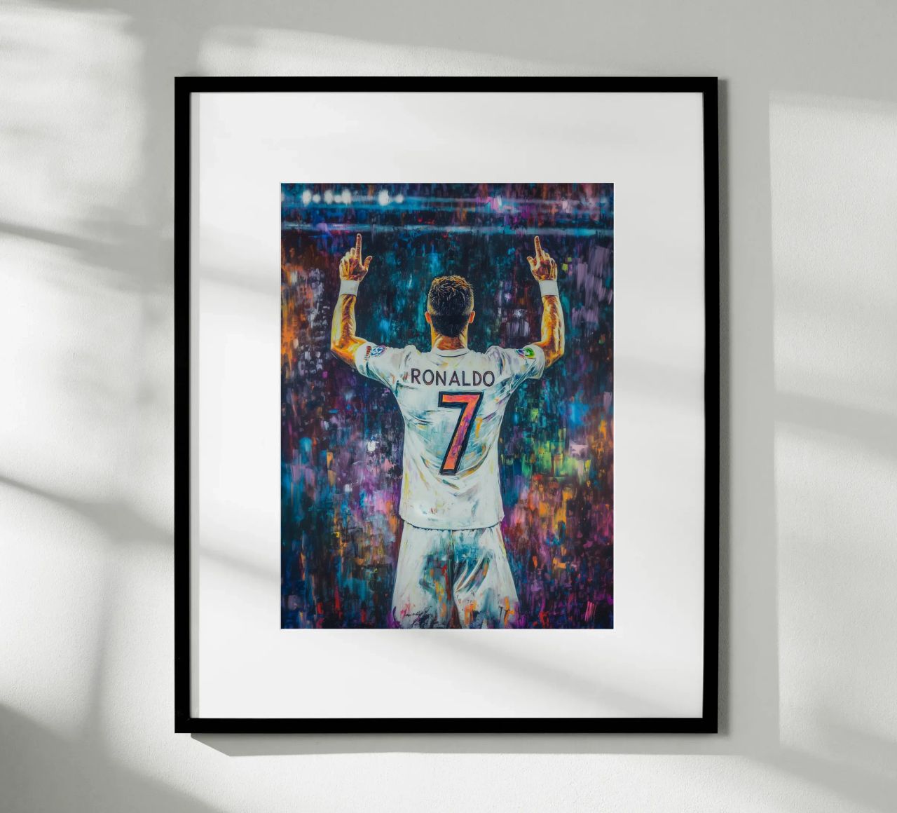 Pop art Ronaldo in the stadium poster by Carinaprint