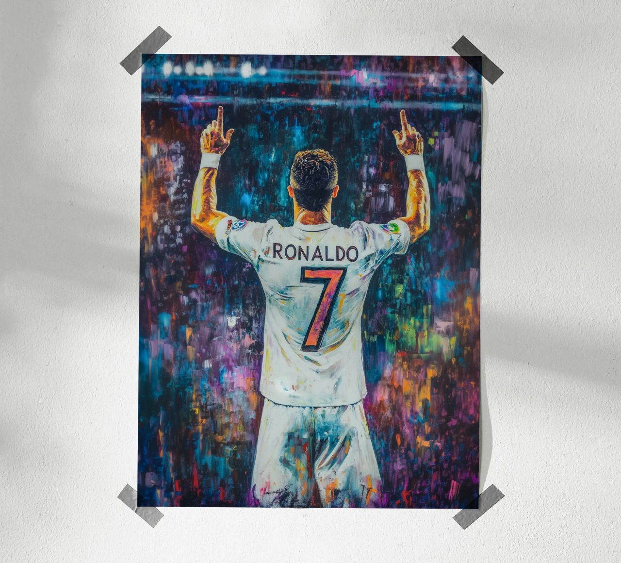 Pop art Ronaldo in the stadium poster by Carinaprint
