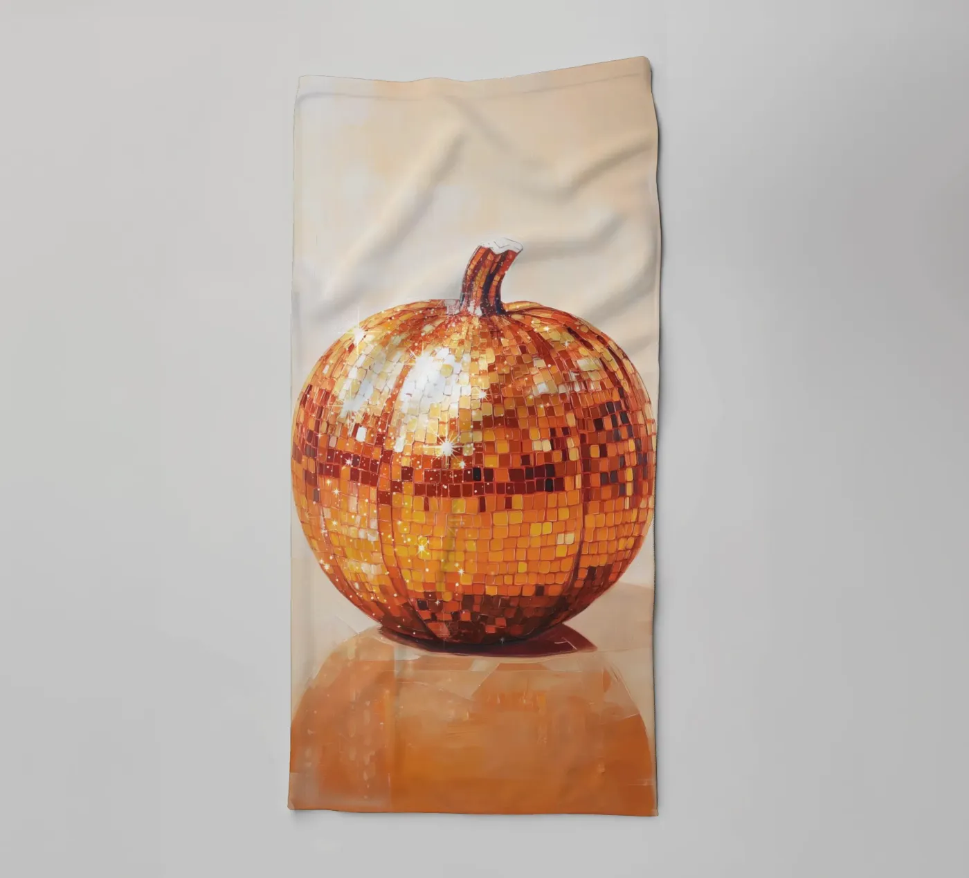Disco Bal Pompoen badhanddoek van Melloi Art Print