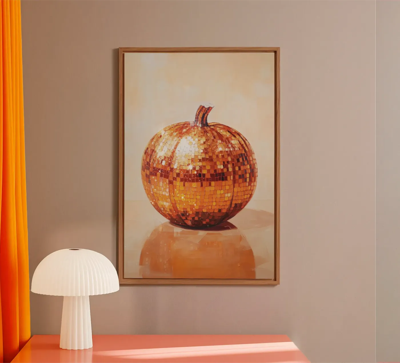 Disco Ball Pumpkin forex plate by Melloi Art Print