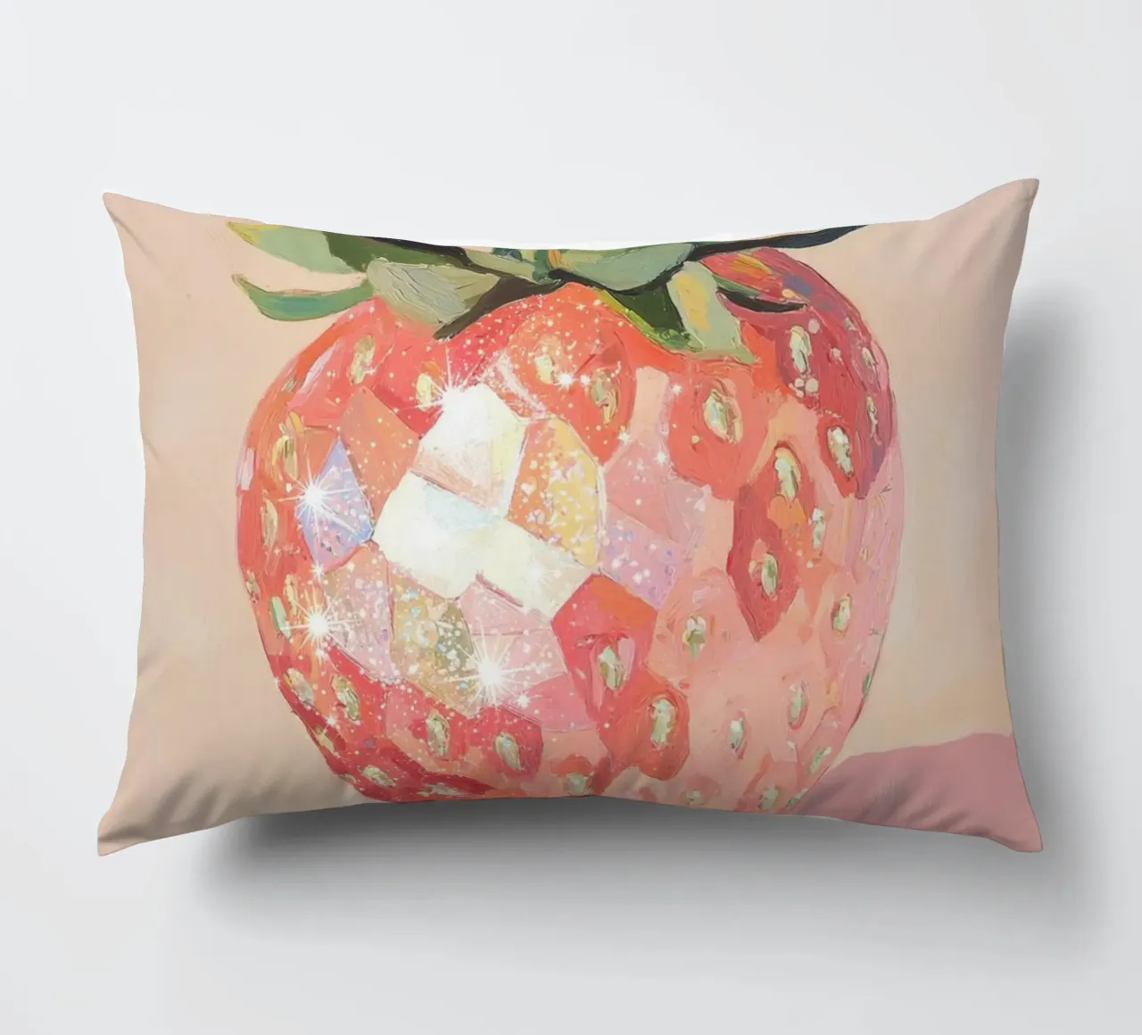 Arte geometrica della fragola cuscino da Melloi Art Print