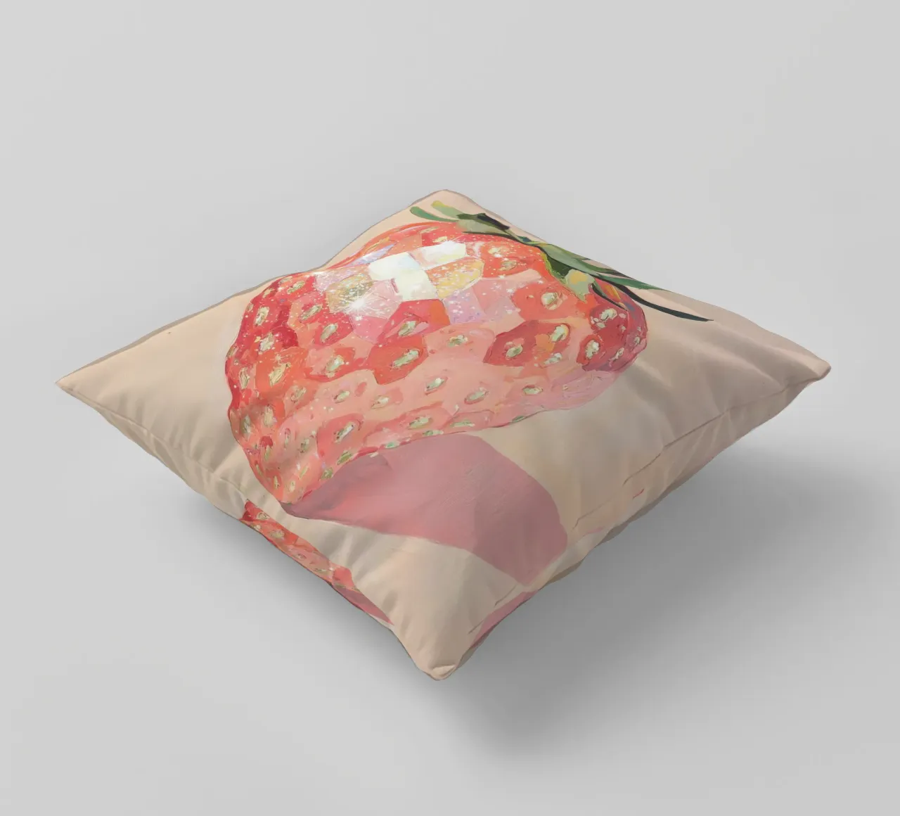 Arte geometrica della fragola cuscino da Melloi Art Print