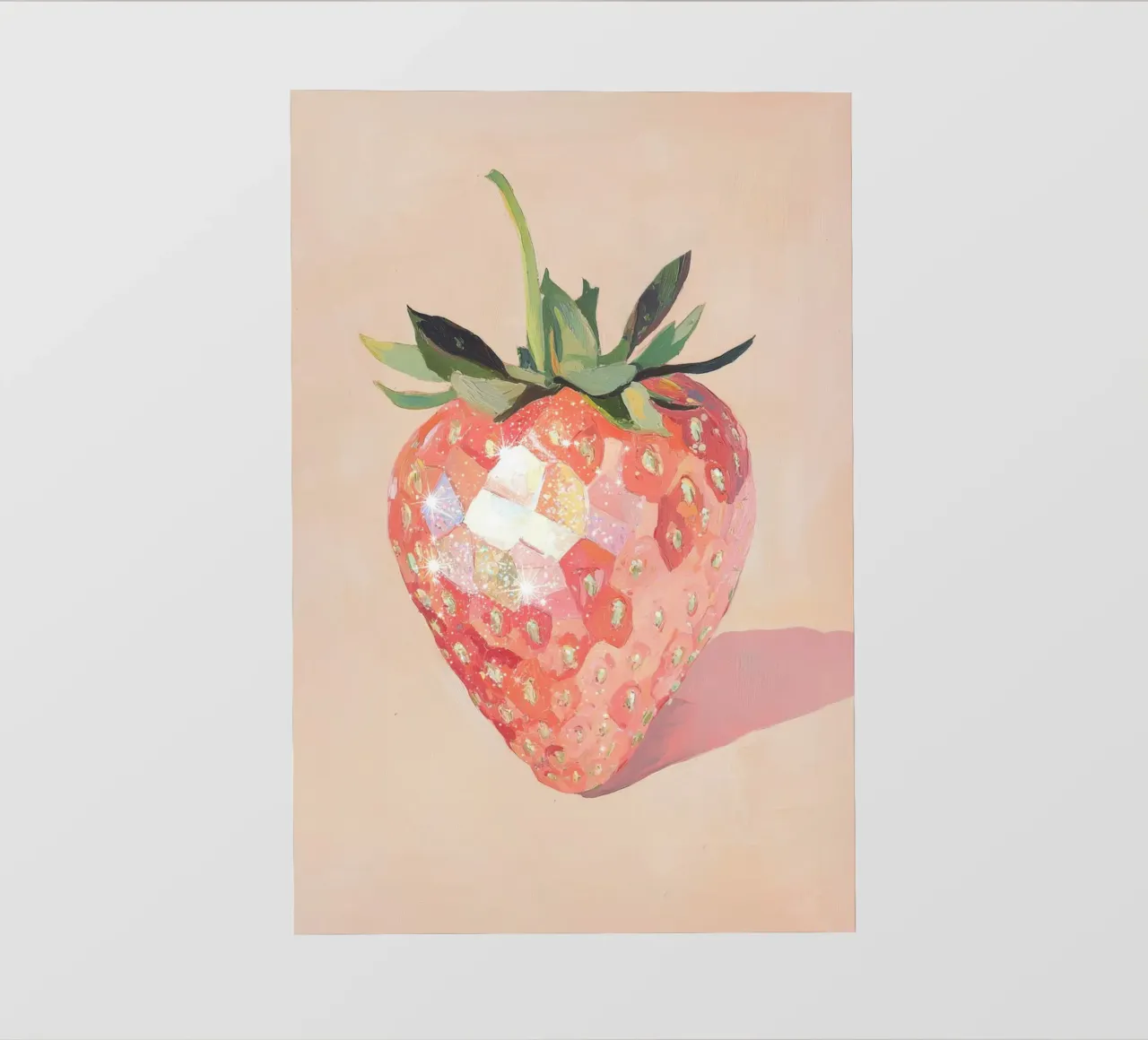 Arte geometrica della fragola telo in pvc da Melloi Art Print