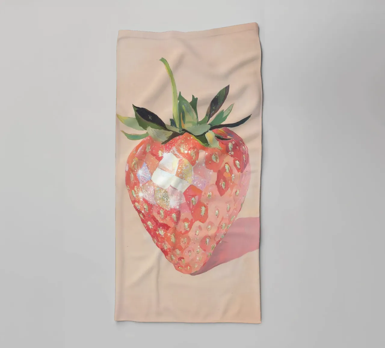 Geometric Strawberry Art towel by Melloi Art Print