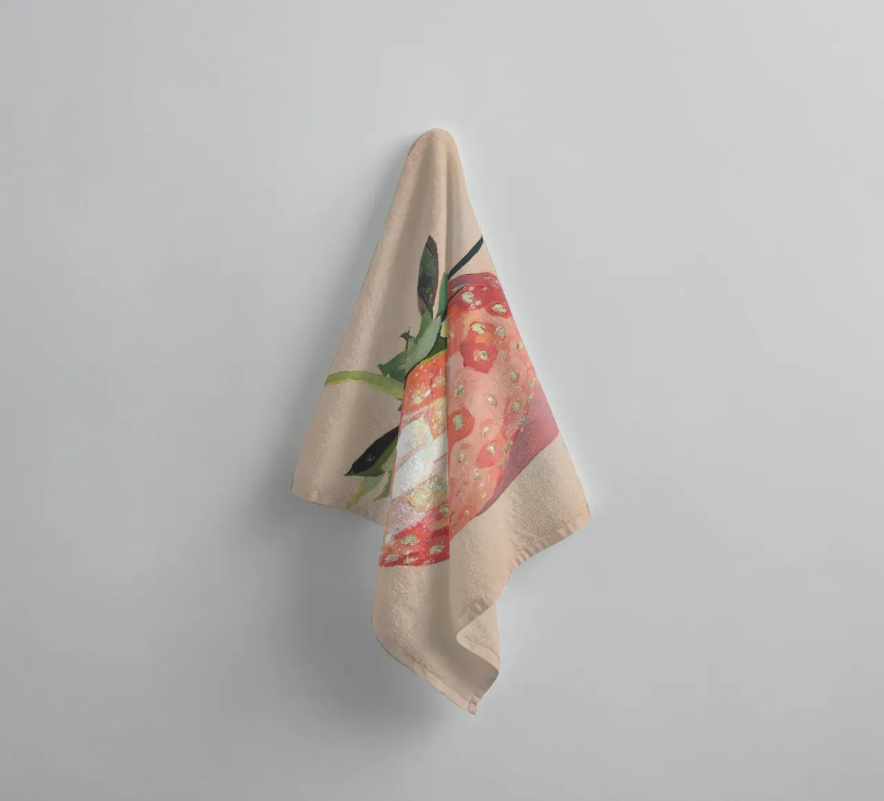 Geometric Strawberry Art towel by Melloi Art Print