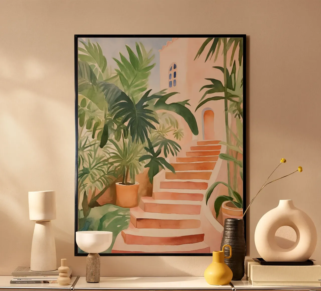 Passi tropicali poster con telaio in legno da DaarbyN