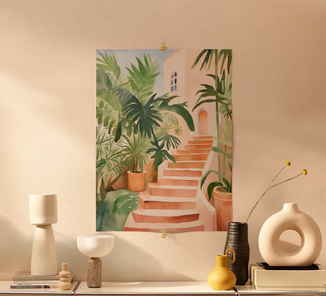 Passi tropicali poster con telaio in legno da DaarbyN