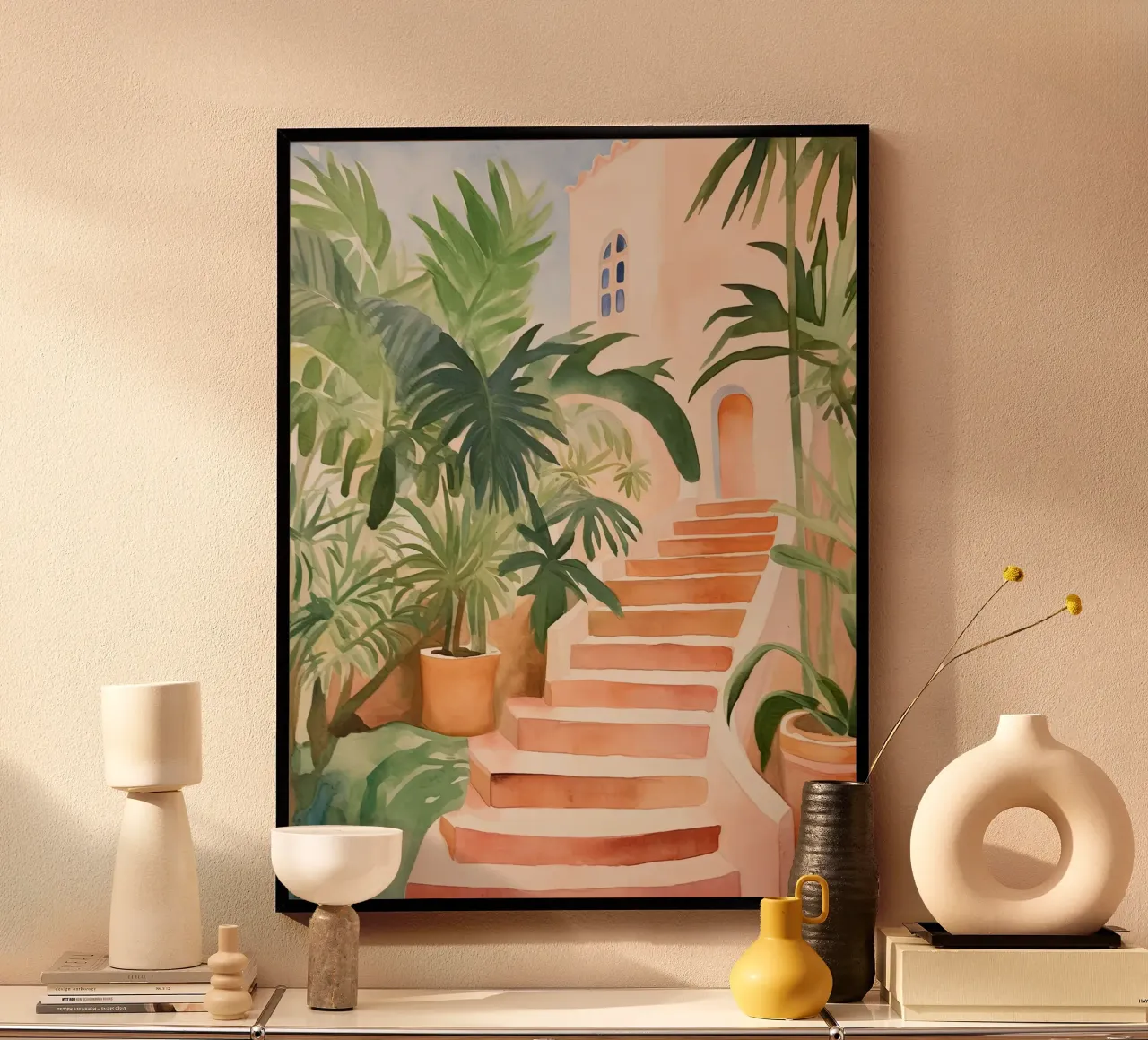 Passi tropicali poster con telaio in legno da DaarbyN