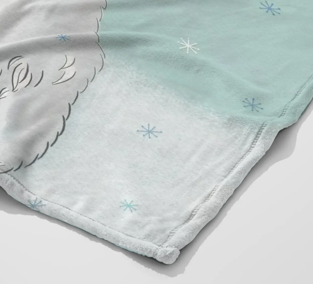Piccolo, fuori fa freddo. Simpatico orso polare in piedi nella neve. coperta in pile da CalliLetters