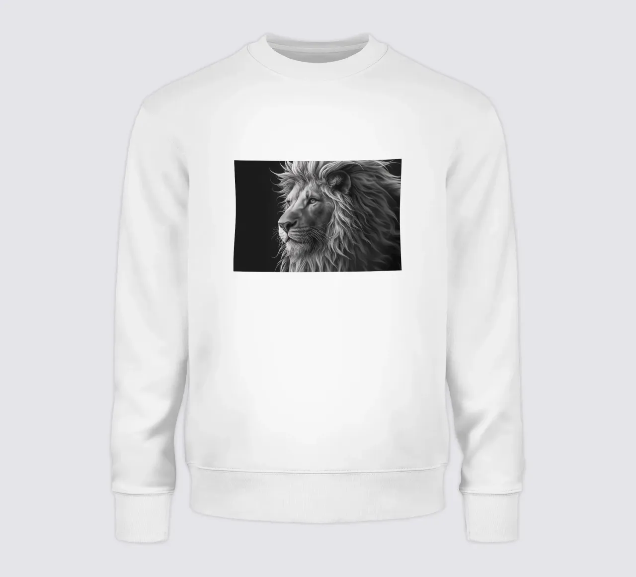 Regard de lion noir et blanc sweat de Carinaprint