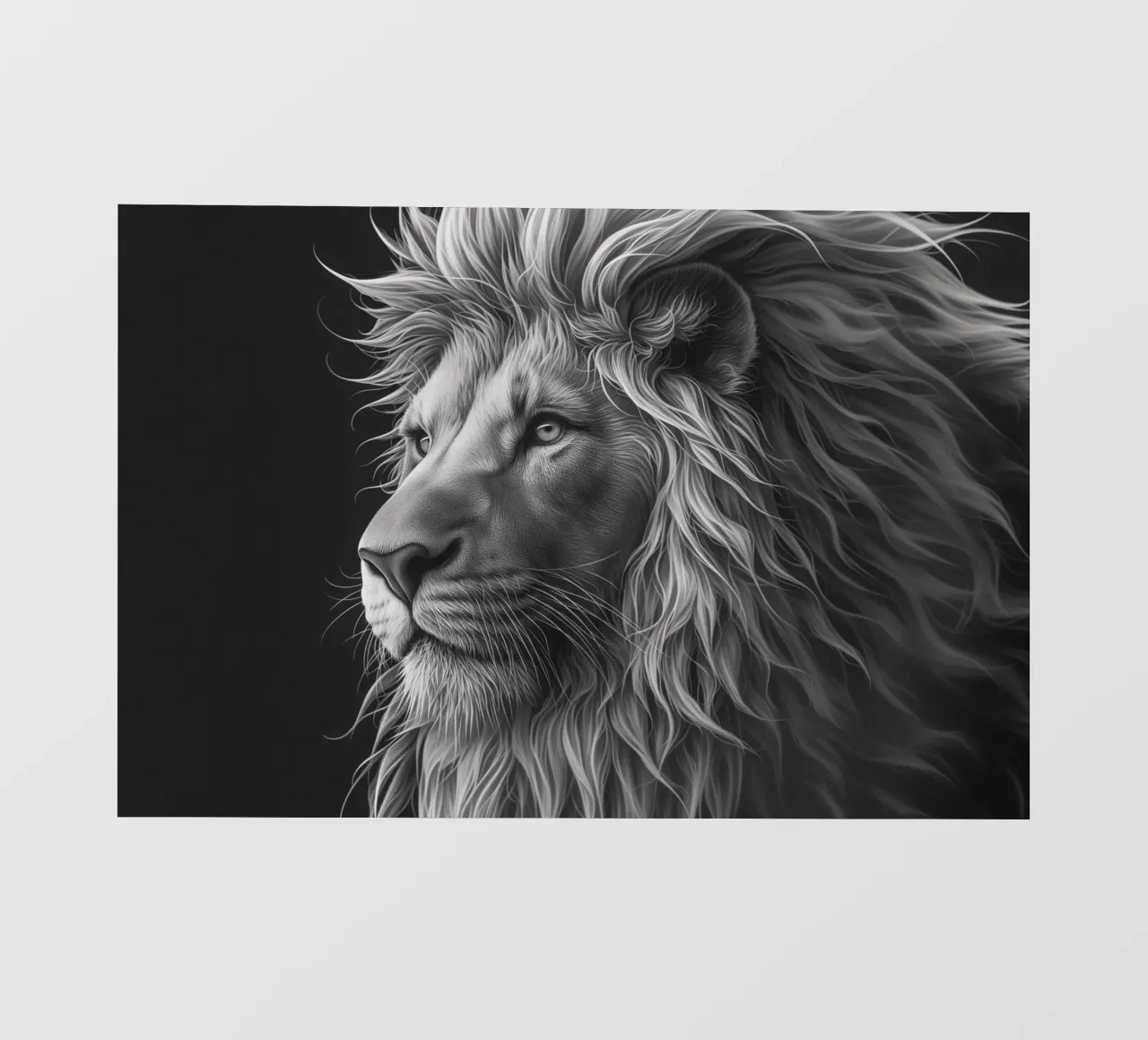 Leeuwenoog zwart-wit pvc-zeil van Carinaprint