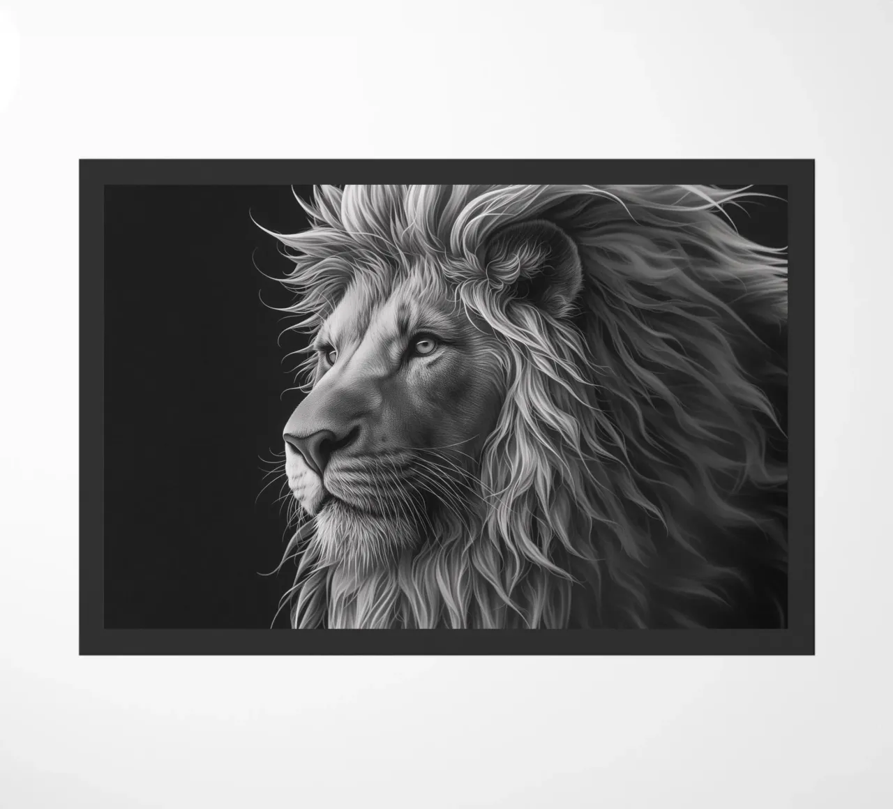 Leeuwenoog zwart-wit deurmat van Carinaprint