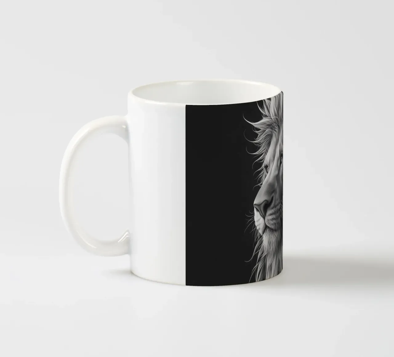 Occhio di Leone in bianco e nero tazza in ceramica da Carinaprint