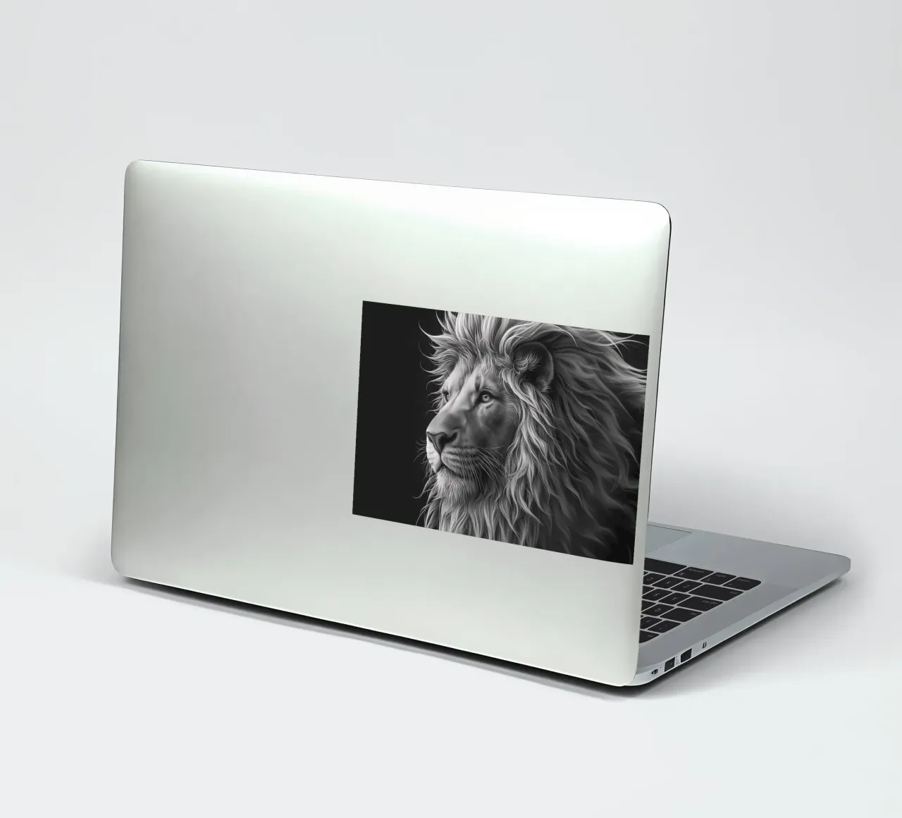 Regard de lion noir et blanc autocollant de Carinaprint